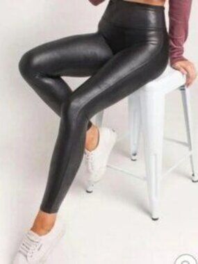 Spanx  Faux Leather  Leggings Black Large EPC